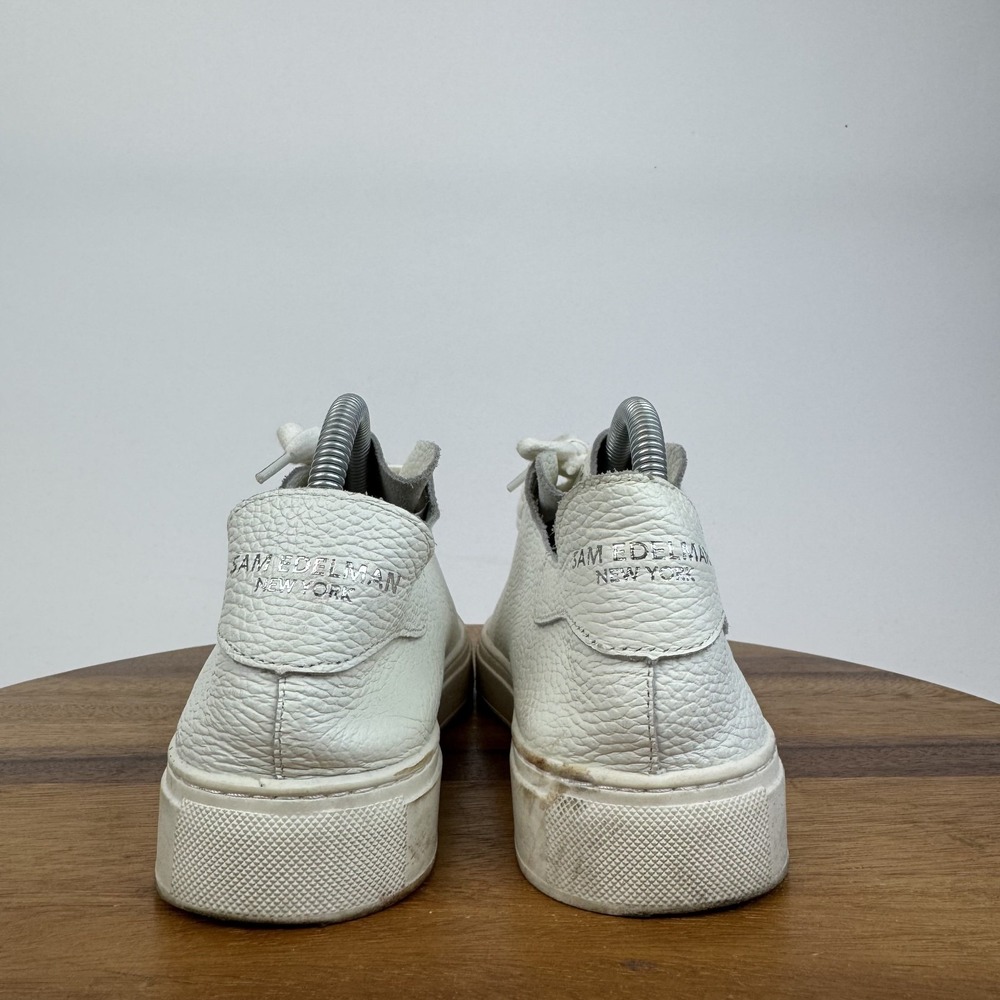 Womens Sam Edelman Poppy White Leather Comfort Casual Sneakers Shoes‎ Size 8.5 M - Picture 7 of 9